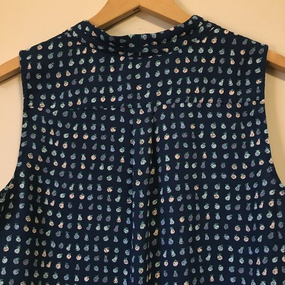 Tiny Blue Fruit Sleeveless Blouse - Picture 5 of 12